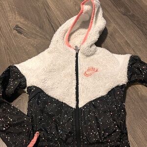 Nike Kids Jacket - Black and White with Pink Accents